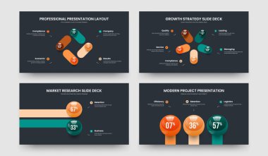 İş Planlama 4523 Element Grafik Kaydırağı Tasarım Seti. Dijital Geliştirme Dört Beş İki Üç Seçenek Bilgilendirme Çerçeve Düzeni Vektör İllüstrasyon Koleksiyonu.