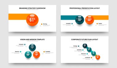 Piyasa Gözden Geçirme 1-2-3-4 Seçenekli Bilgi Kaydırma Şablonu Çizim Kümesi. Zarif Planlama 1234 Adım Grafik Sunum Yerleşimi Koleksiyonu.