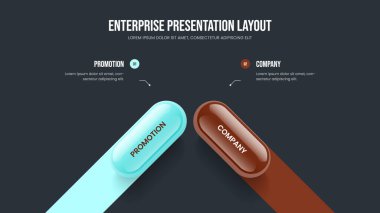 Satış Görselleştirme Kare Düzeni Vektör İllüzyonu. Ürün Planı İki Element Bilgi Slayt Şablonu. Girişim Geliştirme 2 Adım Diyagram Kaydırma Tasarımı.