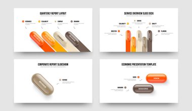 Yatırımcı Tahminleri 4512 Element Diyagram Çerçeve Düzenleme Koleksiyonu. Kurumsal Giriş 4-5-1-2 Seçenek Slayt Tasarım Vektörü Çizim Paketi.