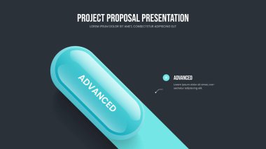 Servis Çözümü Bir Seçenek Bilgilendirme Sunum Düzeni. Görsel Rapor 1 element diyagramı kaydırma şablonu. Modern Plan Slayt Gösterisi Tasarım Vektörü İllüstrasyonu.