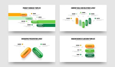 Şirket Görselleştirme 4523 Adım Diyagram Sunum Şablonu Ayarlandı. Danışmanlık Planı 4-5-2-3 Element Bilgi Çerçeve Tasarımı Vektör İllüstrasyon Paketi.