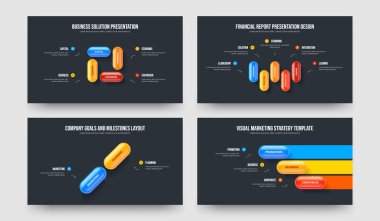 Proje İcat 4-5-2-3 Basamaklı Infographic Frame Vektör Çizim Paketi. Girişim Stratejisi 4523 Seçenek Diyagramı Sunum Tasarım Koleksiyonu.