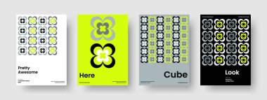 Geometrik Flyer Şablonu. Yaratıcı Sancak Düzeni. İzole Arkaplan Tasarımı. İş sunumu. Rapor verin. Kitap kapağı. Poster. Broşür. El ilanı. Dergi. Haber bülteni. Broşür. Marka Kimliği