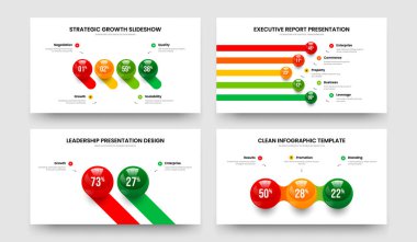 Ürün Gözden Geçirme Dört Beş İki Üç Seçenek Çerçeve Şablonu Vektör İllüstrasyon Paketi. Şirket Hava Durumu 4523 Adım Grafik Slayt Gösterisi Tasarım Koleksiyonu.