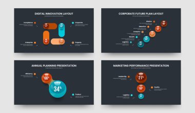 Zarif Rapor Dört Beş İki Üç Adım Grafik Kaydırma Şablonu Vektör Resimleri Paketi. Danışmanlık Giriş 4523 Element Bilgi Slayt Gösterisi Tasarımı.