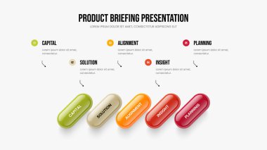 Danışman Planı Kaydırma Şablonu İllüstrasyonu. Şirket Portföyü Beş Adım Diyagram Çerçeve Tasarımı. Girişim 5 Seçenek Bilgisel Slayt Gösterisi Düzeni.