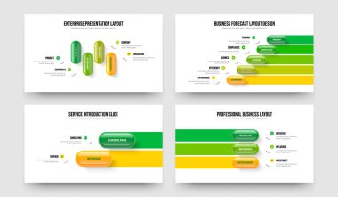 Dijital Geliştirme 4523 Adım Bilgi Kaydırma Şablonu Paketi. Modern Giriş Dört Beş İki Üç Seçenek Çerçeve Tasarım Vektör İllüstrasyon Koleksiyonu.