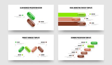 Reklam Tahminleri 2-3-4-5 Seçenek Şablon Şablonu Resmetme Kümesi. Finansal Rapor 2345 Adım Bilgi Sunum Tasarım Koleksiyonu.