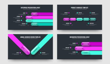 Şirket Portföyü 4523 Basamaklı Diyagram Sunum Dizaynı. Şirket Stratejisi 4-5-2-3 Element Bilgi Çerçeve Düzeni Vektör İllüstrasyon Koleksiyonu.