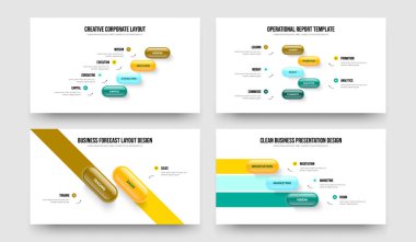 Yaratıcı Brifing Dört Beş İki Üç Eleman Diyagramı Şablon Vektör Resimleri Koleksiyonu. Ürün Çözümü 4523 Seçenek Bilgisel Sunum Düzeni.
