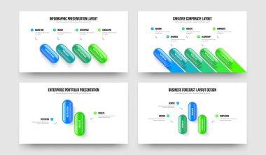 Yatırımcı Profili 4-5-2-3 Element Diyagramı Slayt Gösterimi Vektör Çizim Kümesi. Ürün Brifingi 4523 Adım Bilgi Kaydırma Şablonu Koleksiyonu.