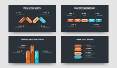 Fırlatmaya Danışmanlık Dört Beş Üç Seçenek Slayt Gösterisi Vektör Çizim Paketi. Pazar Görüşü 453 Adım Diyagram Kaydırma Tasarımı Ayarları.