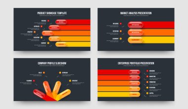 Danışmanlık Planlama Beş Üç Dört Adım Bilgi Şablonu Vektör Resimleri Paketi. Ürün Geliştirme 534 Seçenek Diyagramı Sunum Düzeni Koleksiyonu.