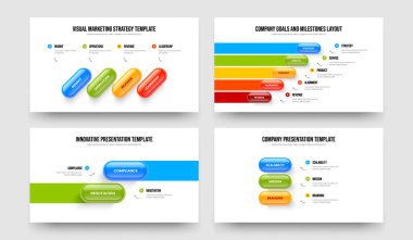 Yaratıcı Planlama 4-5-2-3 Element Diyagram Kaydırak Tasarım Vektör Resimleri Koleksiyonu. Dijital Yenilik 4523 Seçenek Bilgisel Çerçeve Düzeni Paketi.