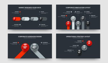 Reklam Brifingi 4-5-2-3 Element Kaydırma Şablonu Resimleri Koleksiyonu. Tıbbi Strateji 4523 Adım Diyagram Tasarım Ayarları.