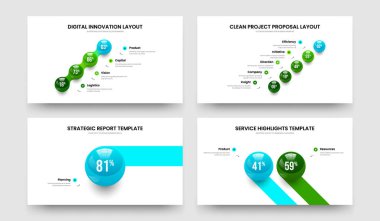 İş Çözümü Beş Bir İki Adım Slayt Şablonu Vektör Çizim Çubuğu. Yaratıcı Performans 4512 Element Grafik Çerçeve Düzeni Ayarları.