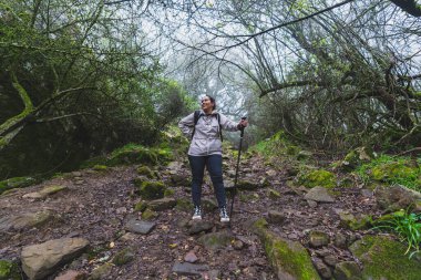 ormanda uzun yürüyüşe çıkan kimse