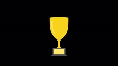 Animated trophy icon designed in flat icon style, study or education concept icon.