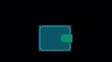 Animated Wallet icon designed in flat icon style, business or finance concept icon.