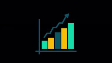 Animated Growth up icon designed in flat icon style, business or finance concept icon.