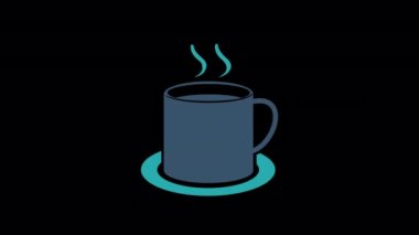 Animated hot coffee cup icon designed in flat icon style, business or finance concept icon.