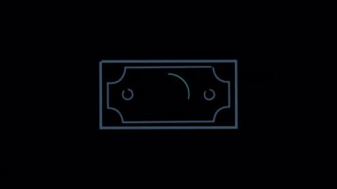 Animated dollar note icon designed in flat icon style, business or finance concept icon.