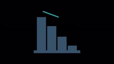 Animated down graph icon designed in flat icon style, business or finance concept icon.