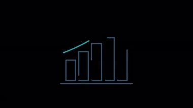 Animated growth graph icon designed in flat icon style, business or finance concept icon.