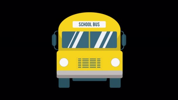 Ícone Ônibus Animado Projetado Estilo Ícone Plano Ícones Conceito Educação — Vídeo de Stock