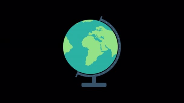 Animated Globe Icon Designed Flat Icon Style Study Education Concept — Stockvideo