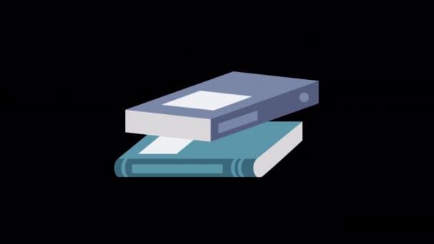 Animated Books Icon Designed Flat Icon Style Study Education Concept — Vídeo de Stock