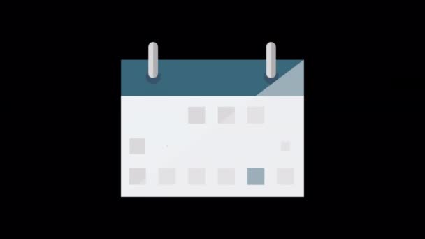 Animated Blue Calendar Icon Designed Flat Icon Style Study Education — Stok video