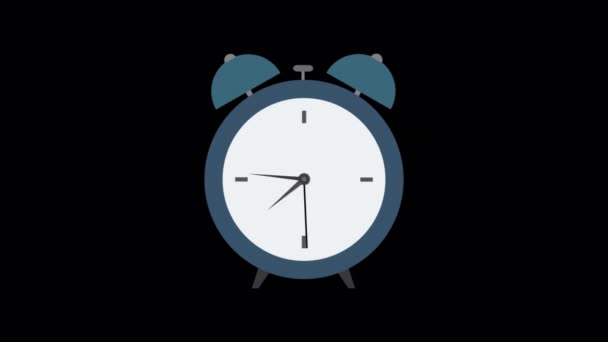 Animated Alarm Clock Icon Designed Flat Icon Style Study Education — Stockvideo