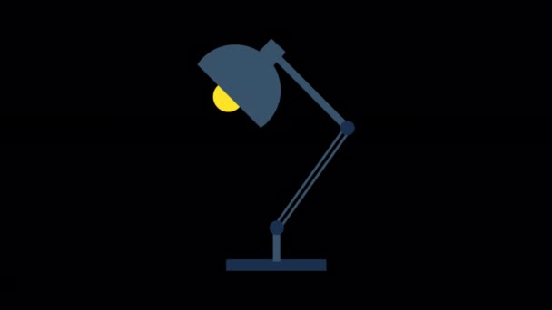 Animated Desk Lamp Icon Designed Flat Icon Style Study Education — 비디오