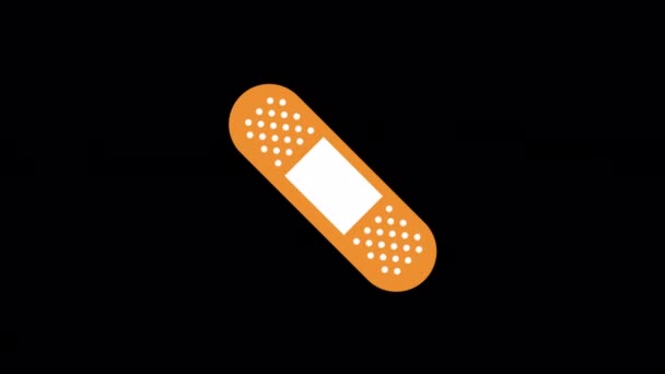Animated Band Aid Icon Designed Flat Icon Style Medical Equipment — Stockvideo