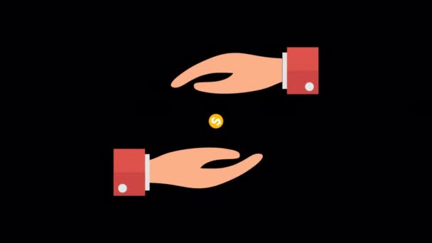 フラットアイコンスタイル ビジネスまたは金融の概念のアイコンで設計されたアニメーションマネー保険アイコン — ストック動画