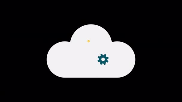 Animiertes Cloud Business Symbol Stil Flacher Symbole Geschäfts Oder Finanzkonzept — Stockvideo