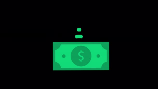 Animated Digital Money Icon Designed Flat Icon Style Business Finance — Stok video