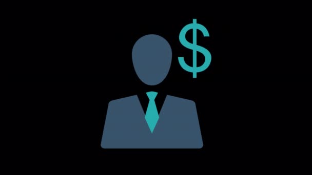 Ícone Contador Animado Incluindo Sinal Dólar Projetado Ícone Ícone Plano — Vídeo de Stock