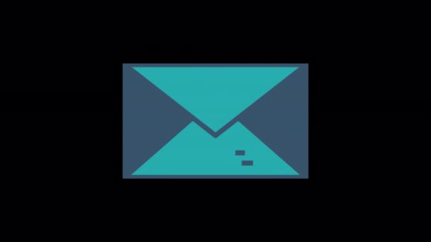 Animated Business Email Icon Designed Flat Icon Style Business Finance — Stok video