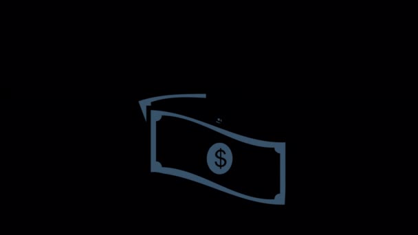 Animated Cash Money Notes Icon Designed Flat Icon Style Business — Vídeo de stock