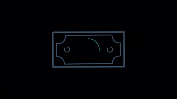 Animated Dollar Note Icon Designed Flat Icon Style Business Finance — Stockvideo
