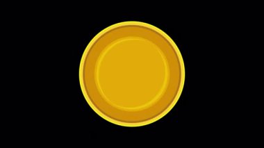 Animated Cardano coin icon designed in flat icon style with Golden color, Cryptocurrency, or digital currency concept icon.