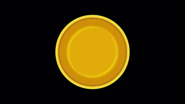 Animated USD icon designed in flat icon style with Golden color, Cryptocurrency, or digital currency concept icon.