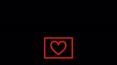 Kırmızı çizgileri olan animasyon sevgililer günü çikolatası ikonu, düz ikon şeklinde dizayn edilmiş, sevgililer günü ve flört konsepti ikonu..