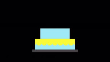 Animated valentine's cake icon designed in flat icon style, valentine's day and, dating concept icon.