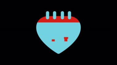 Animated valentine's day heart-shaped calendar icon designed in flat icon style, valentine's day and, dating concept icon