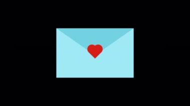 Animated love letter with a heart on an envelope icon designed in flat icon style, valentine's day, and dating concept icon.