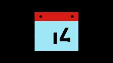 Animated February the 14th calendar icon designed in flat icon style, valentine's day and, dating concept icon.